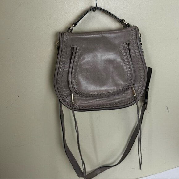 Rebecca Minkoff Vanity Saddle Bag Leather Bag Shoulder Crossbody Handle Western - Picture 2 of 16